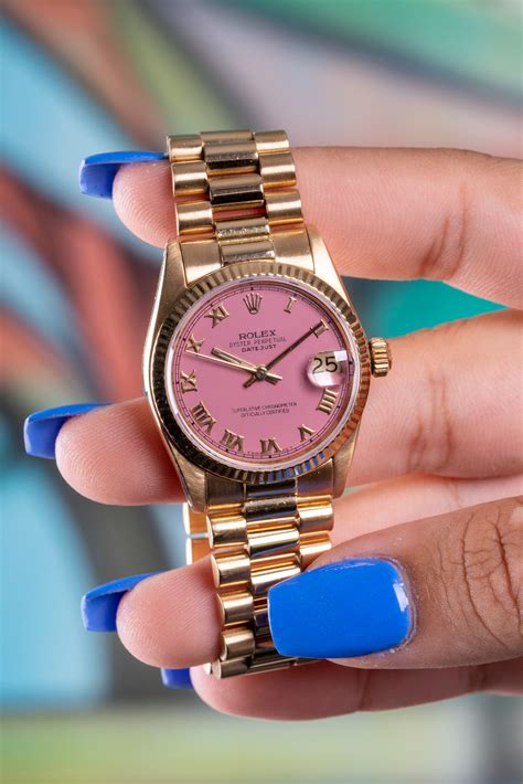 pink rolexs|rolex pink face watch.